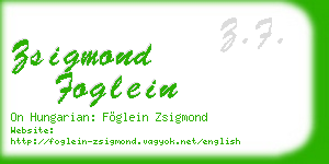 zsigmond foglein business card